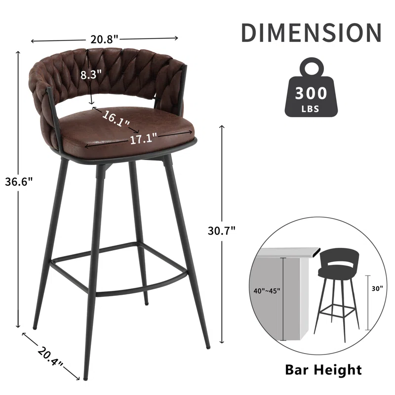 Dark Brown  Presley Bar Stool