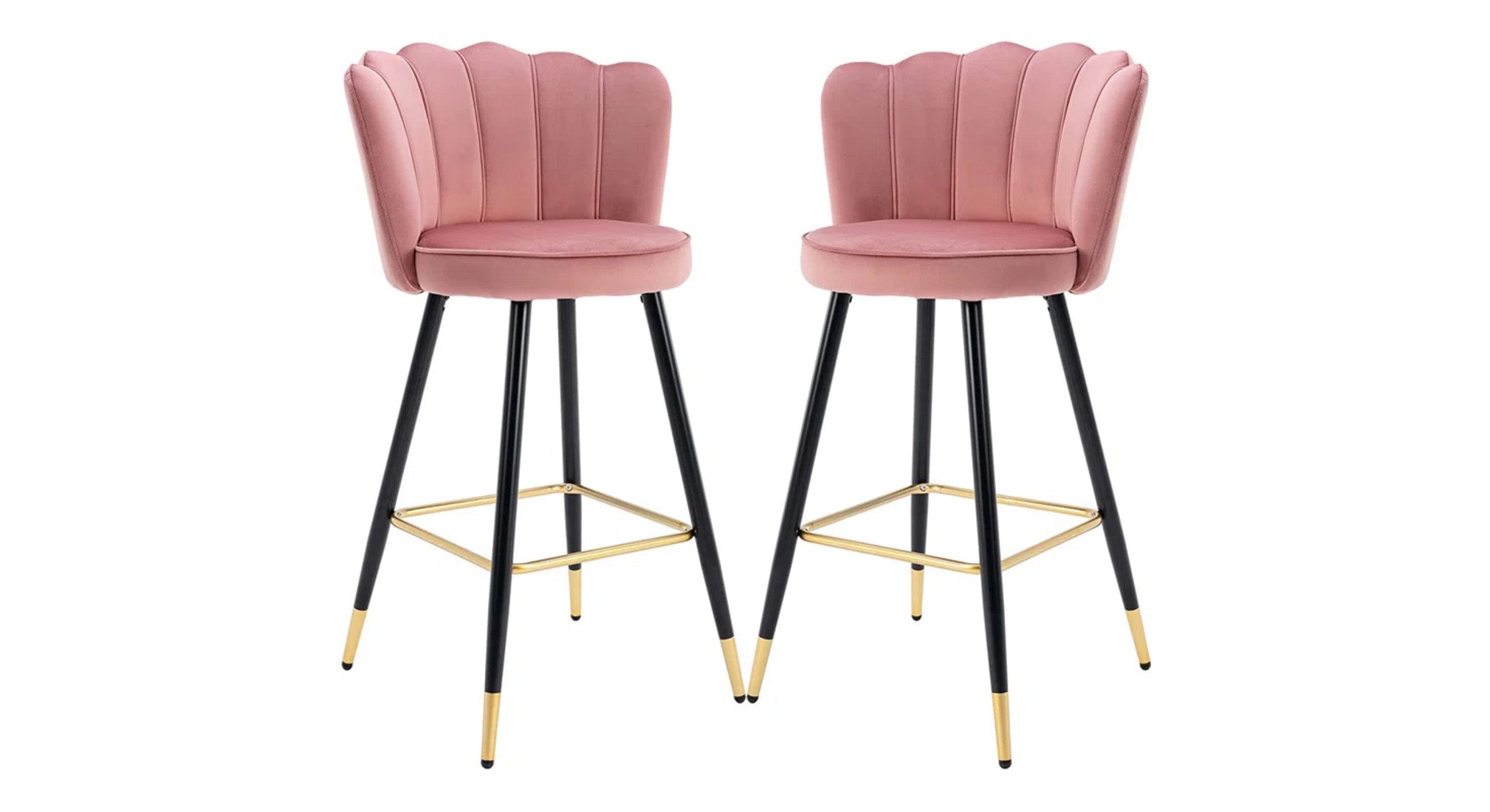 Pink Color Flower Counter Stool