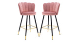 Pink Color Flower Counter Stool