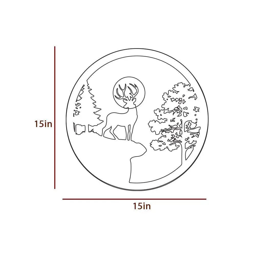 Full Moon Night Reindeer LED Wall Light