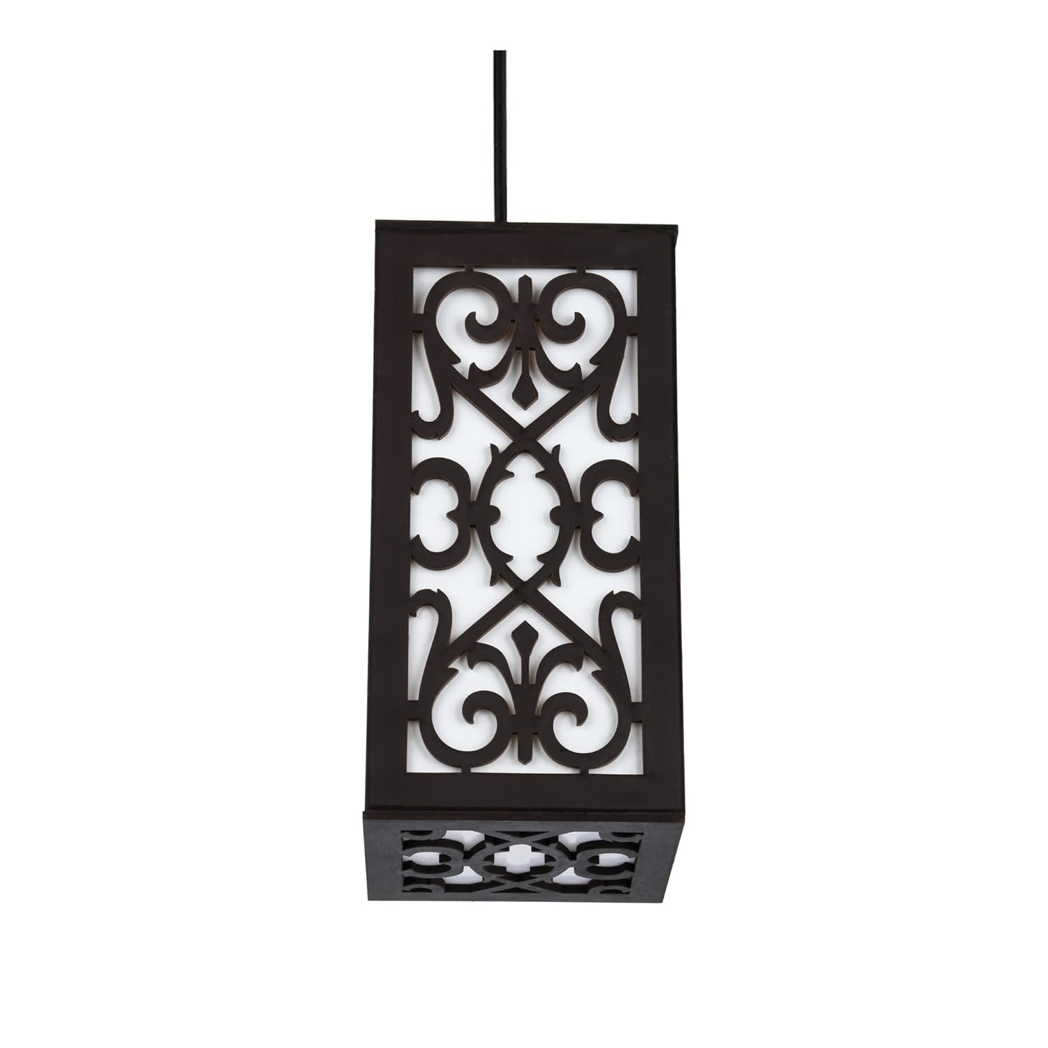 Elegant Carved Wood Pendant Light for Home Décor