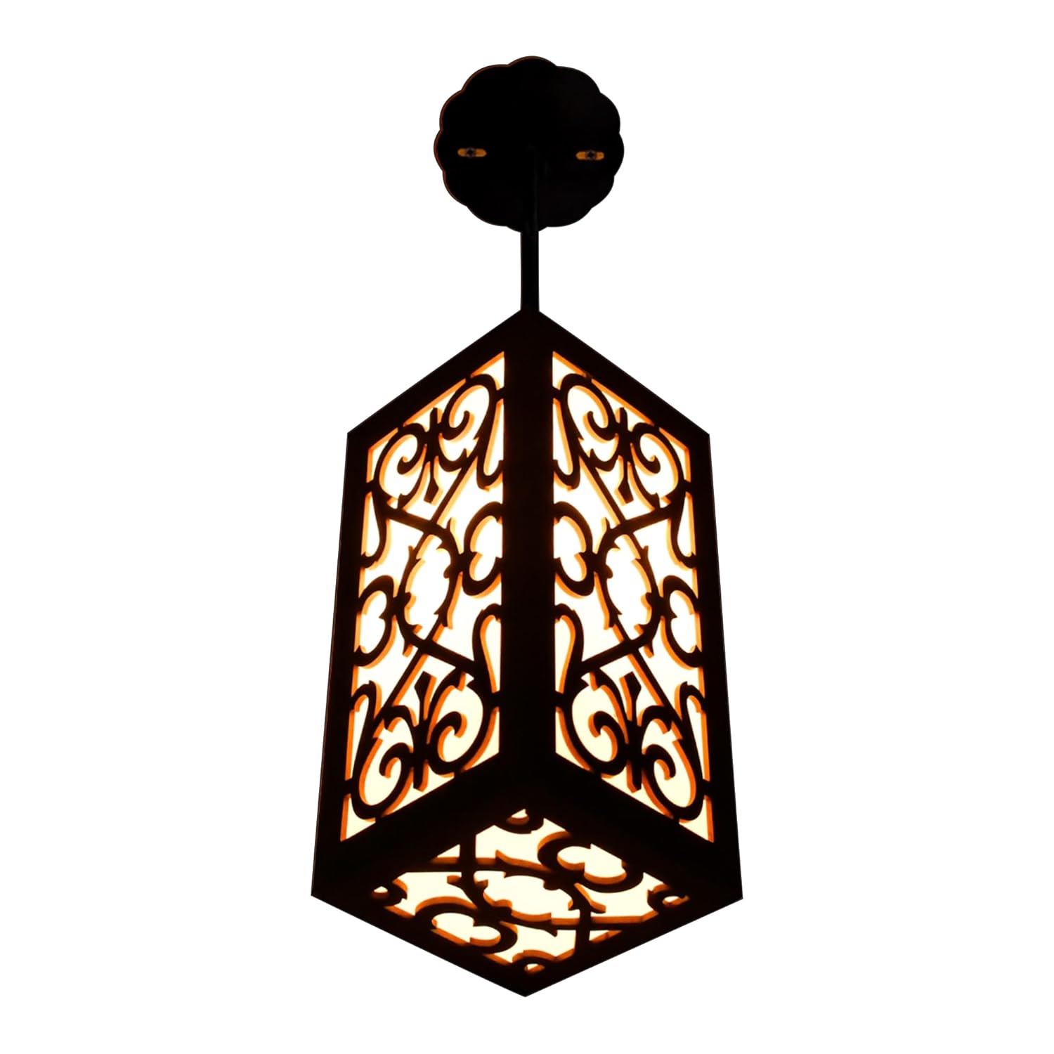Elegant Carved Wood Pendant Light for Home Décor