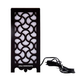 Elegant Wooden Table Lamp with Quatrefoil Cutwork