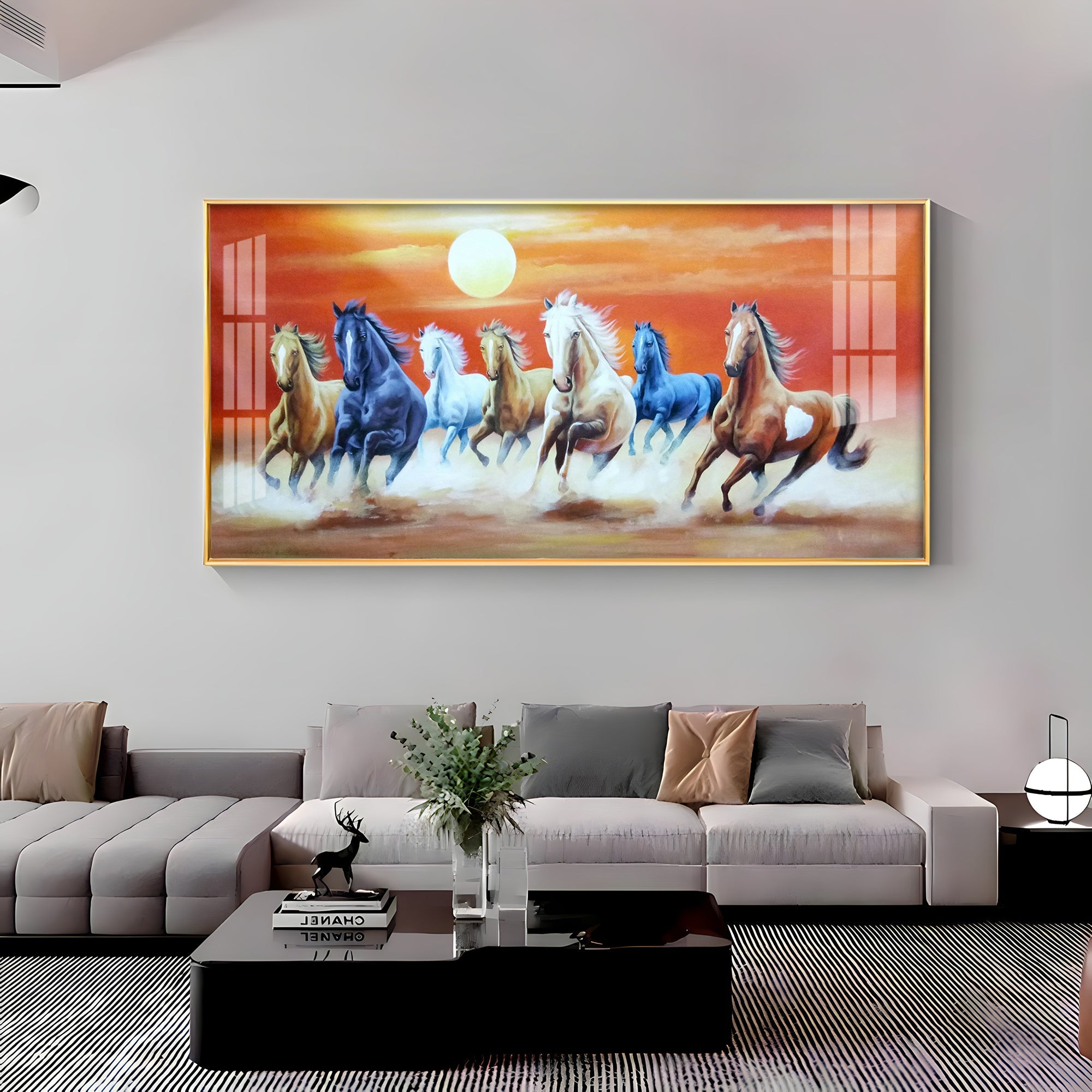 Horse Acrylic Wall Painting with Frame – Ready to Hang Wall Art