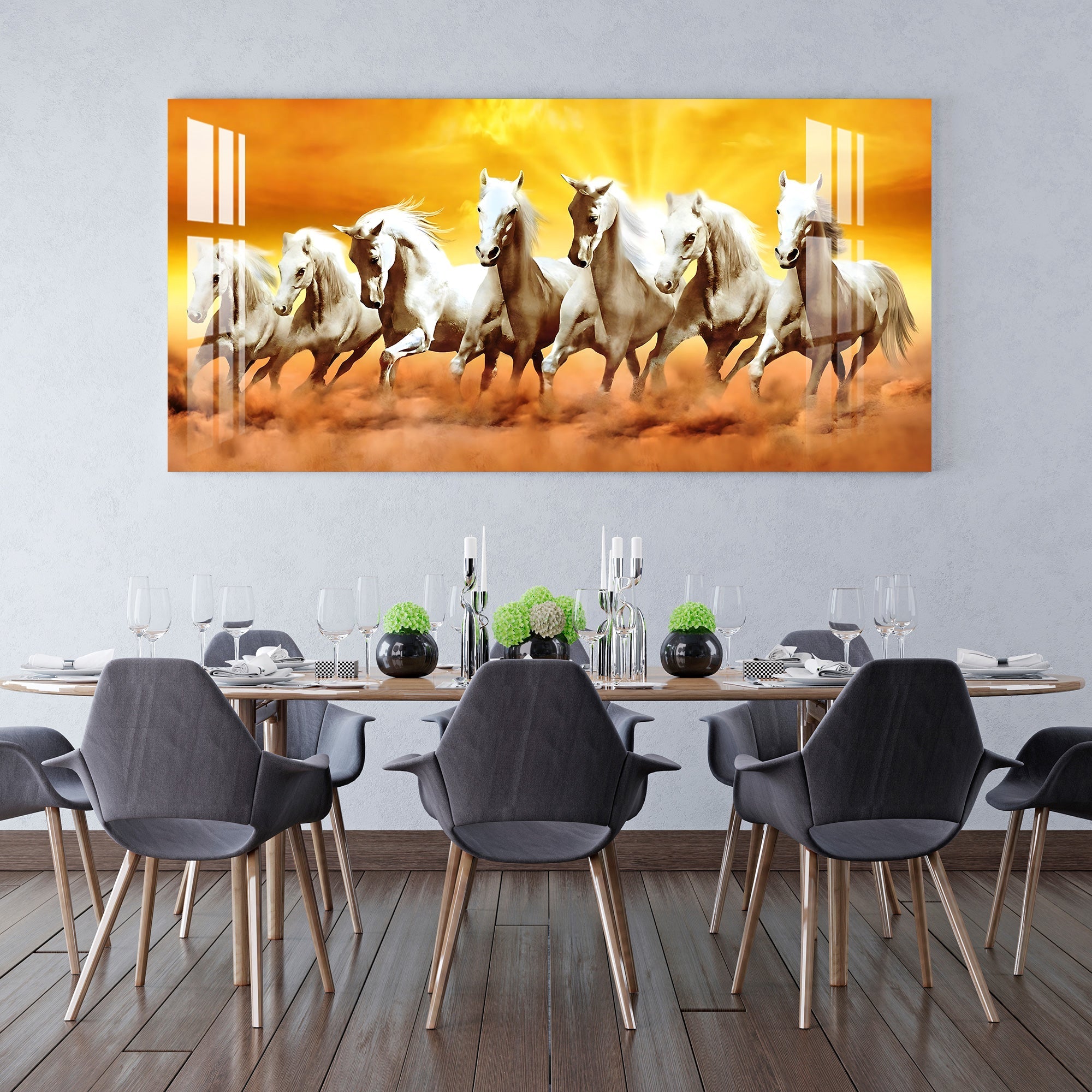 Modern Abstract Horse Acrylic Wall Painting – Artistic Canvas Wall Art
