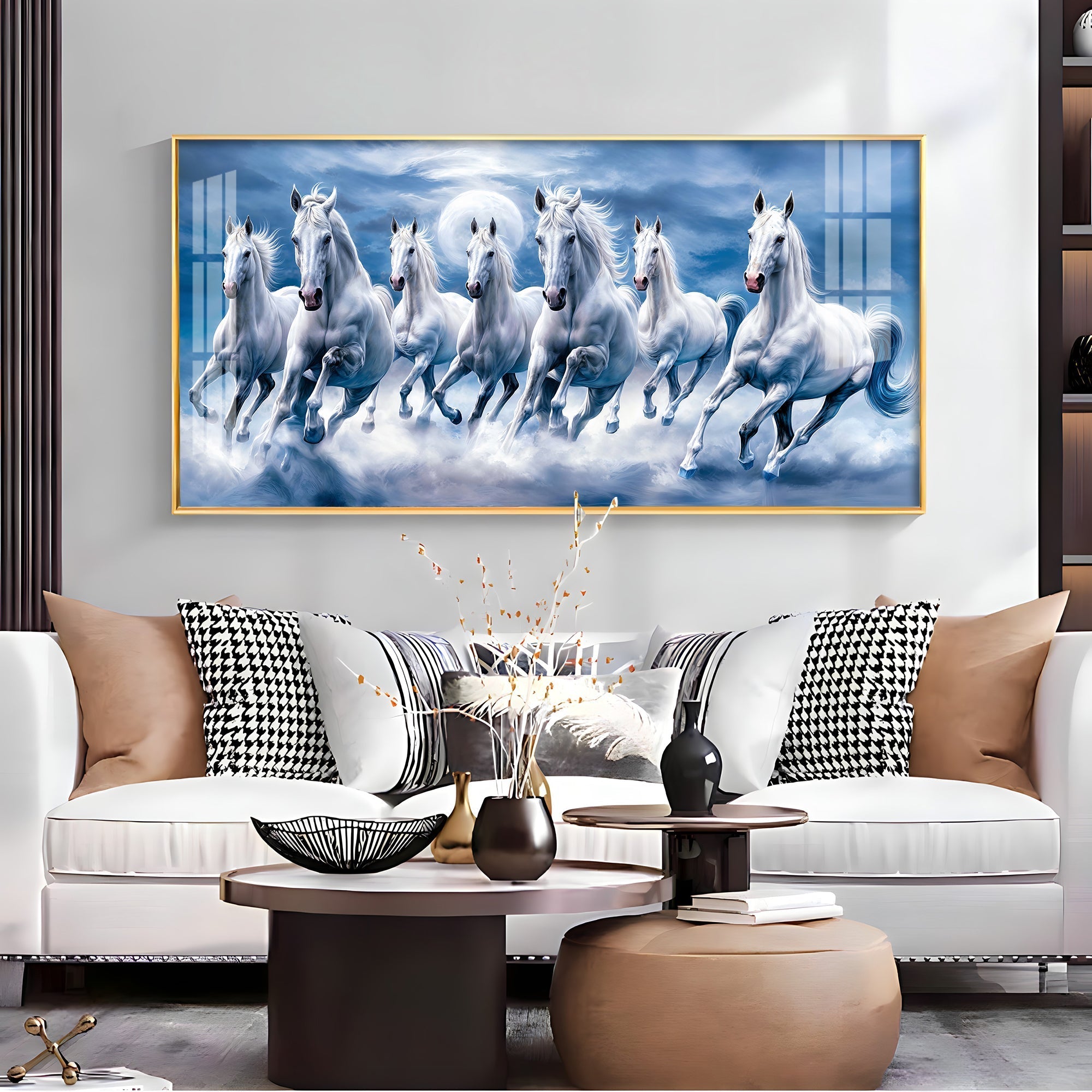 Classic Horse Acrylic Wall Painting – Timeless Horse Wall Art