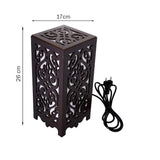 Artistic Scroll Table Lamp - Handmade Wooden Deco Finish