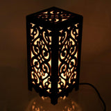 Artistic Scroll Table Lamp - Handmade Wooden Deco Finish