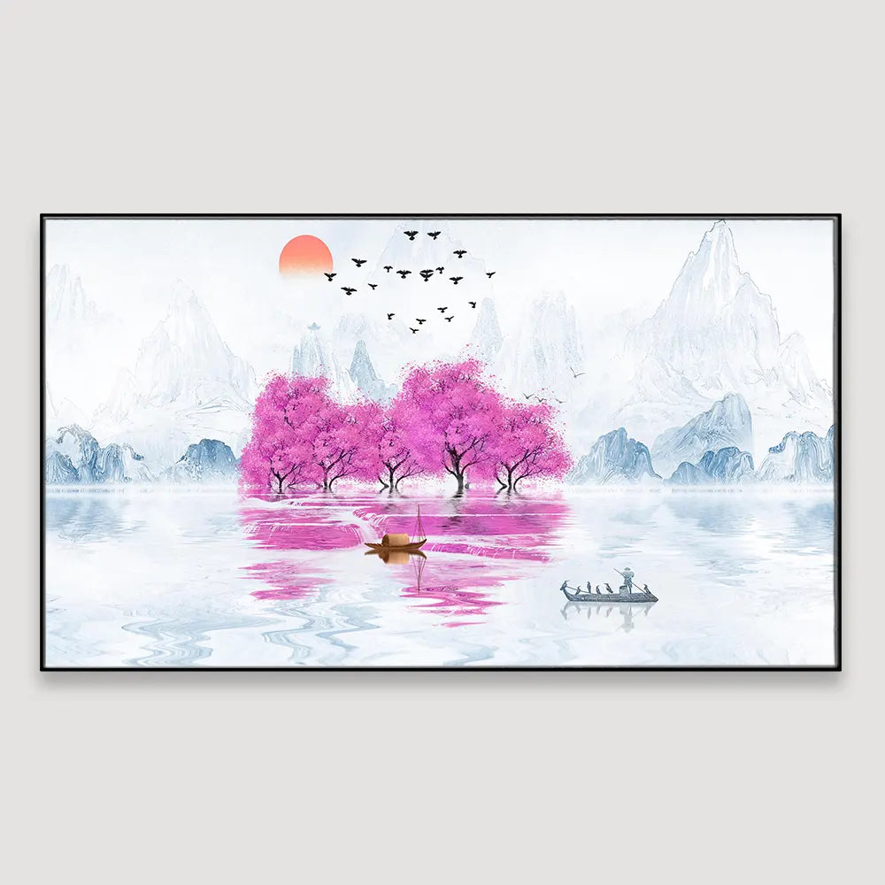 Mt. Fuji With Sakura Framed Wall Art