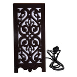 Artistic Scroll Table Lamp - Handmade Wooden Deco Finish