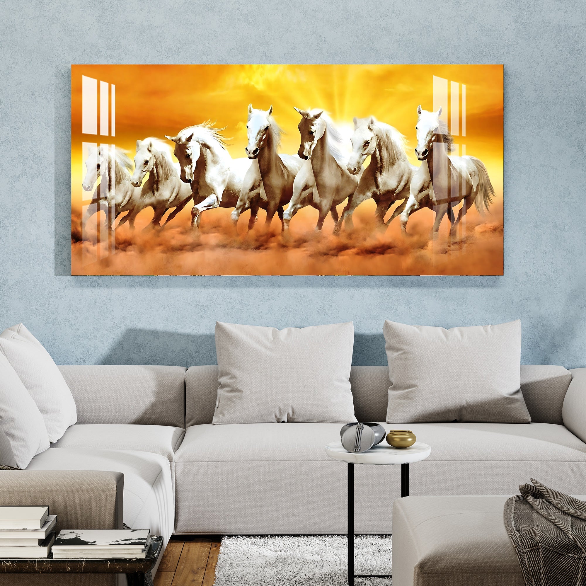 Modern Abstract Horse Acrylic Wall Painting – Artistic Canvas Wall Art