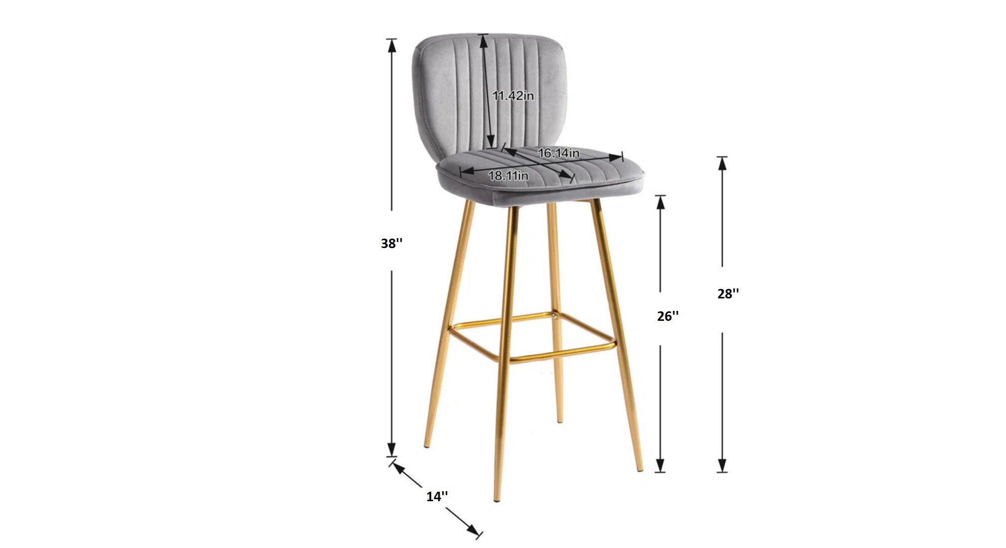 Gray Color Rafael Bar Stool