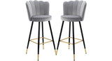Grey Color Flower Counter Stool