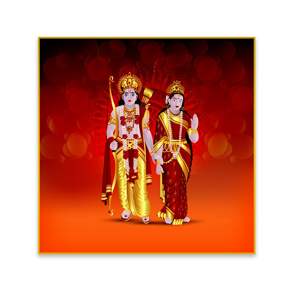 Ram Ji Sita Ji Divine Canvas Painting for Home