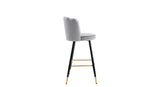 Grey Color Flower Counter Stool