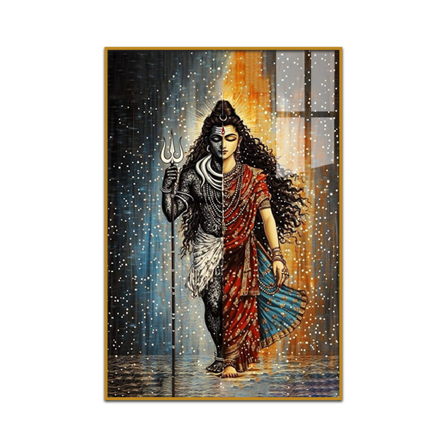 Lord Shiva’s Ardhnarishwar  – Acrylic Wall Painting for Bedroom and Living Room