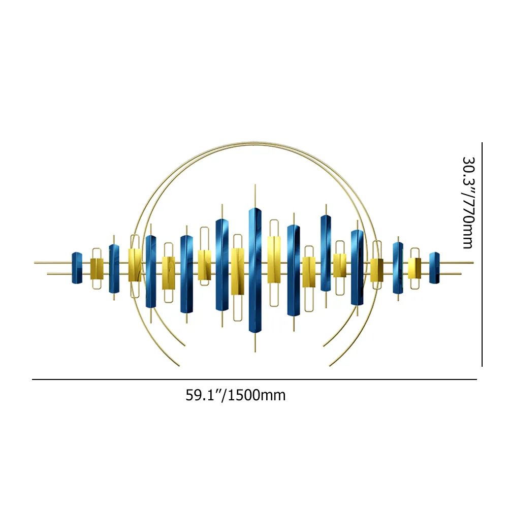 Blue & Gold Abstract Metal Wall Art