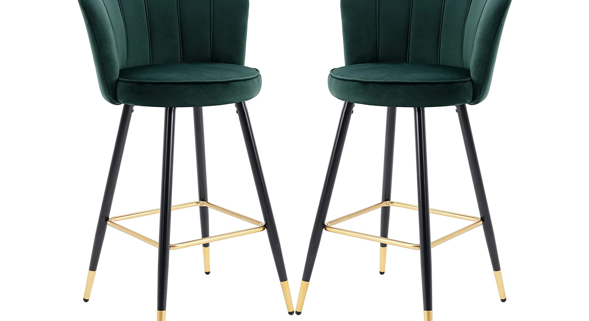 Green Color Flower Counter Stool