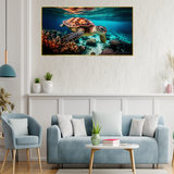Green Sea Turtle Swimming Canvas Wall Paintings
