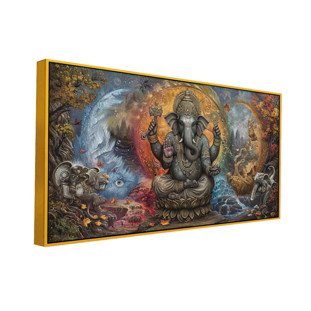 Handcrafted Vintage Ganesha Wall Painting – Indian Ethnic Art