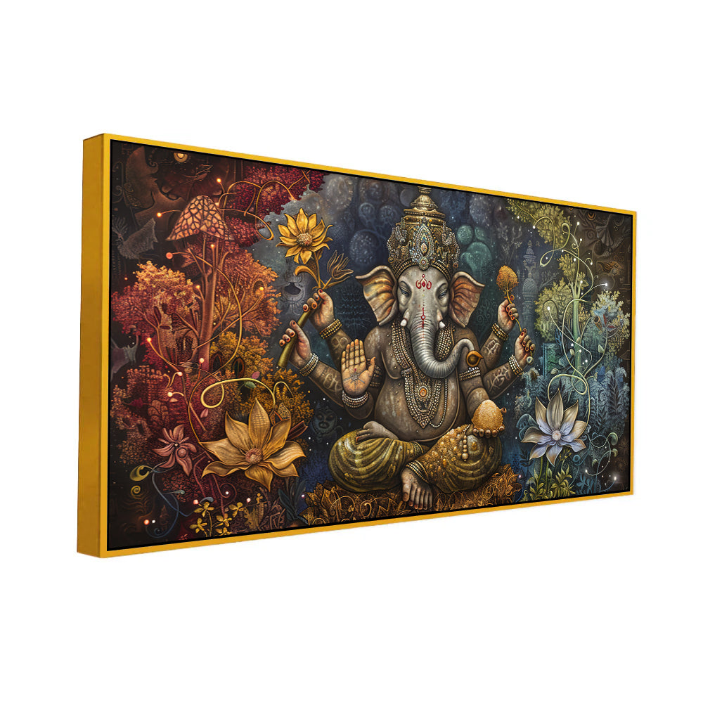 Rustic Ganesha Wall Hanging Art – Ancient Indian Style