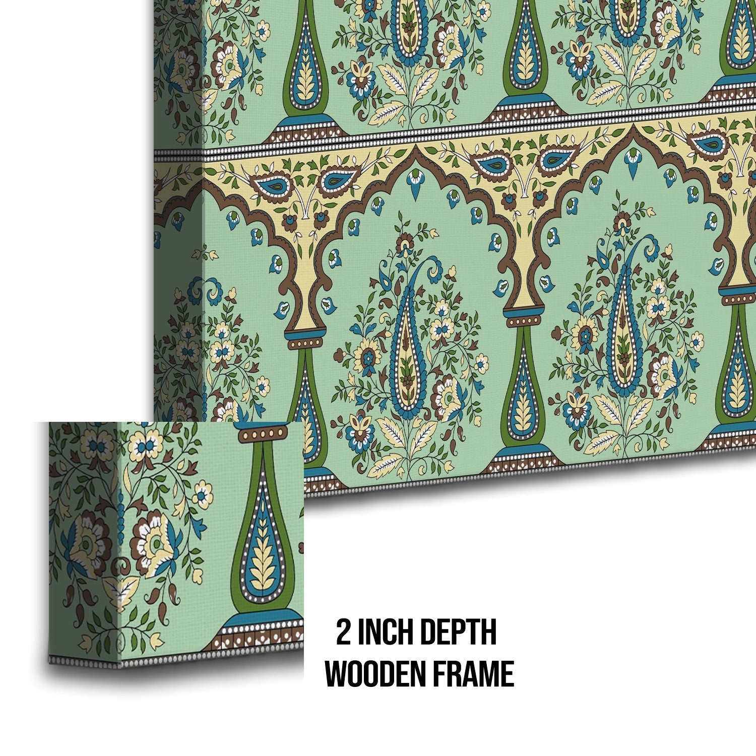 Indian Ethnic Traditional Painting On Canvas Print Abstract Blue Wall Art Size For Living Room Wall Decoration Framed Art for Bedroom Hotel Office