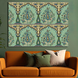 Indian Ethnic Traditional Painting On Canvas Print Abstract Blue Wall Art Size For Living Room Wall Decoration Framed Art for Bedroom Hotel Office