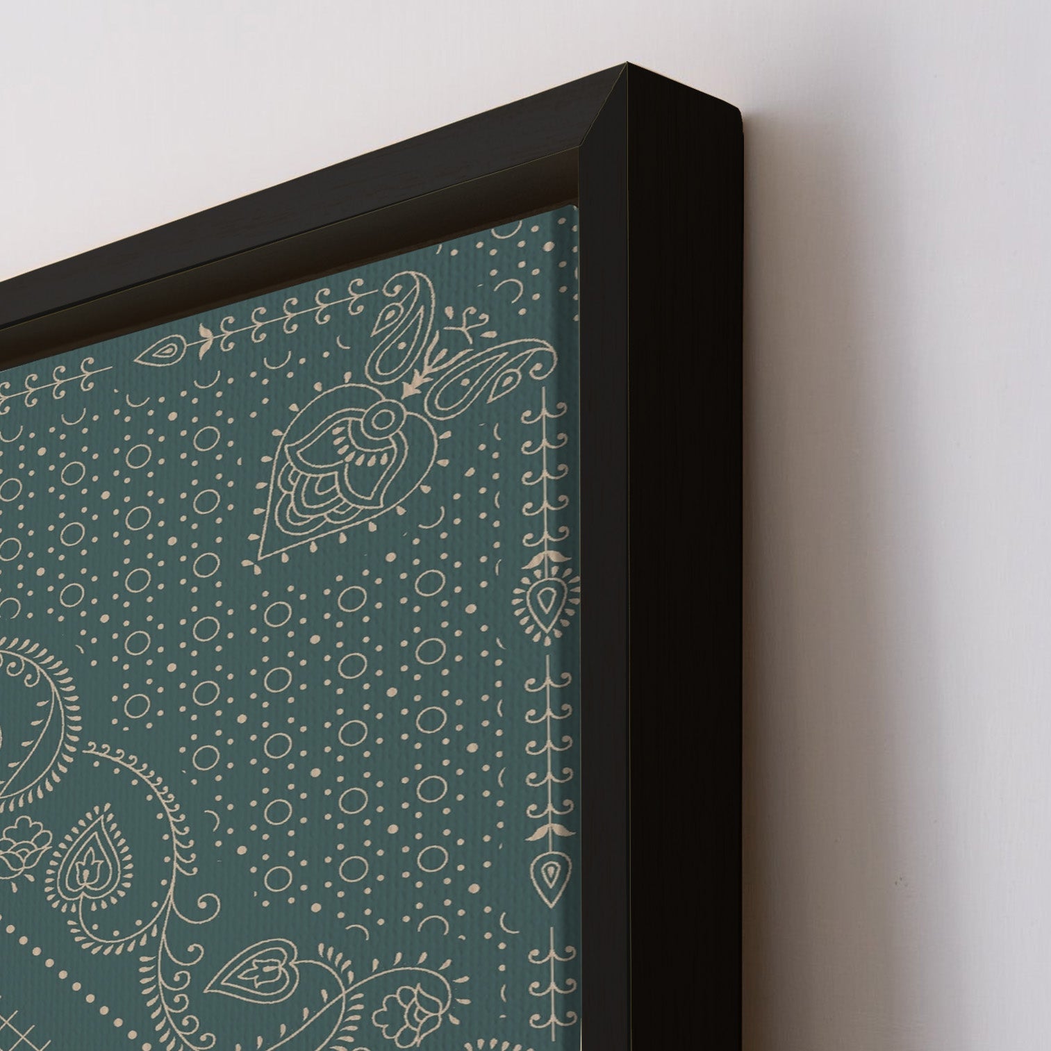 Indian Ethnic Traditional Painting On Canvas Print Abstract Geometrical Blue Wall Art Size For Living Room Wall Decoration Framed Art for Bedroom Hotel Office