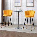 Yellow Color Flower Counter Stool