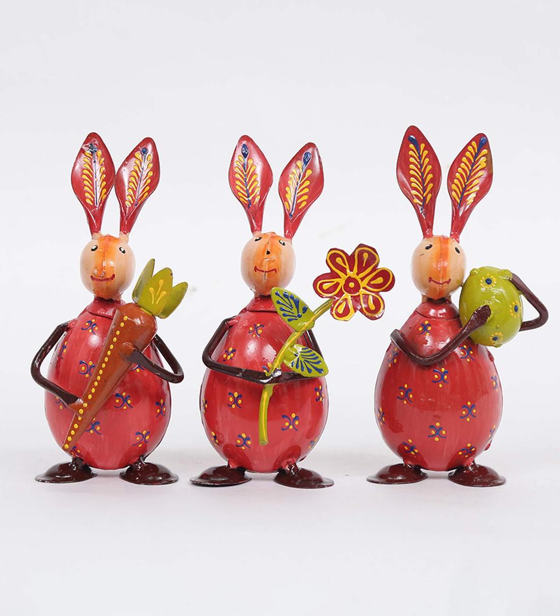 Rabbit Small Egg Animal Figurine, Set of 3 table decor