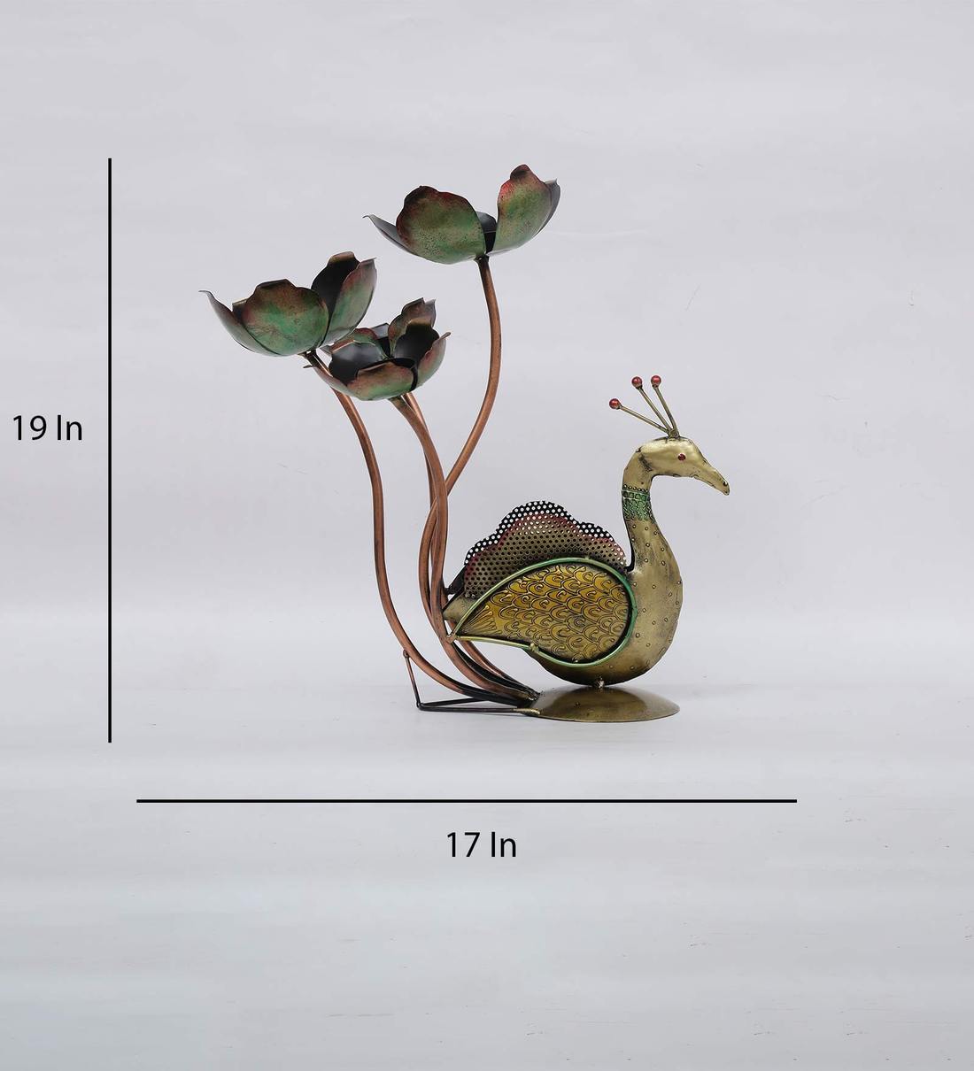 Peacock Tealight Bird Figurine table decor