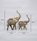 Elephant Large Animal Figurine, Set of 2 table decor