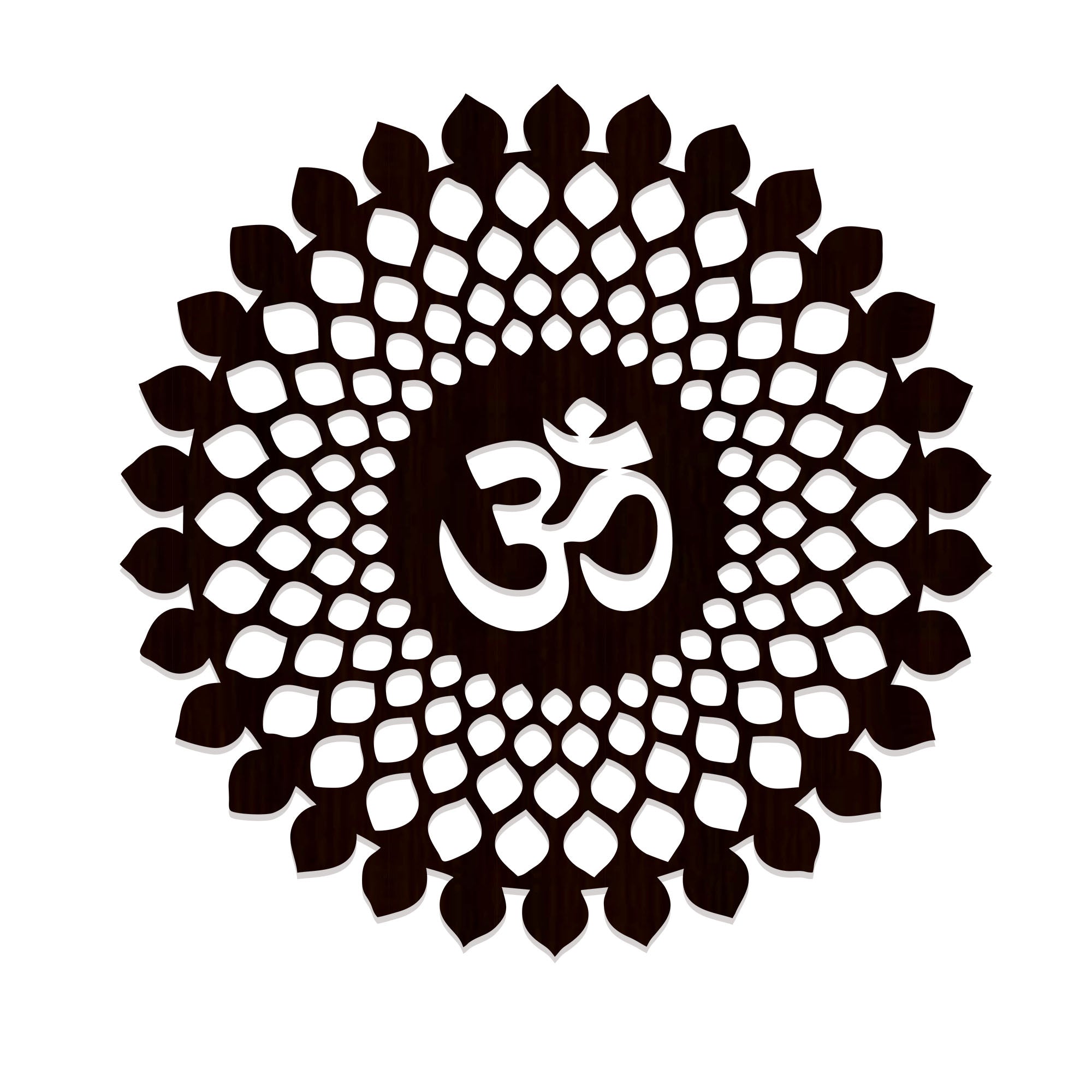 Beautiful OM Mandala Backlit with LED Wooden Wall Hanging