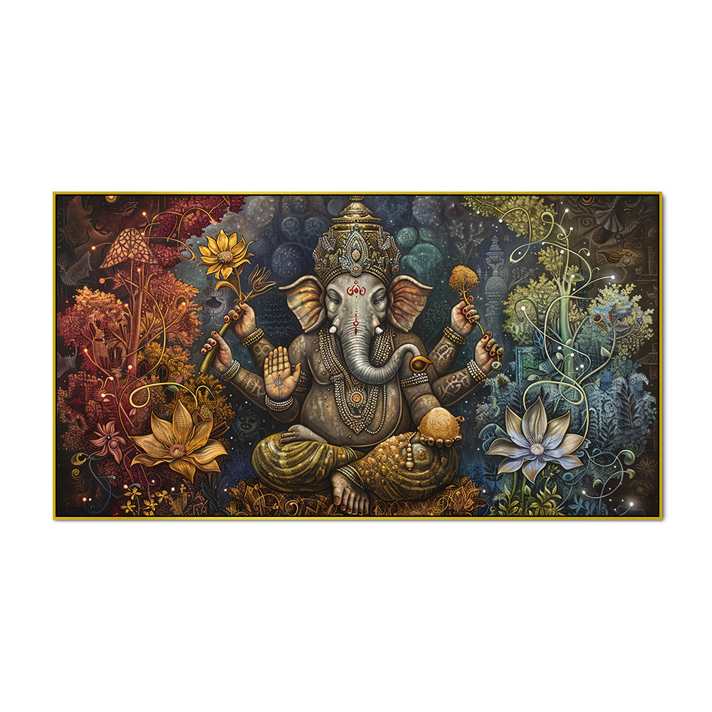 Rustic Ganesha Wall Hanging Art – Ancient Indian Style