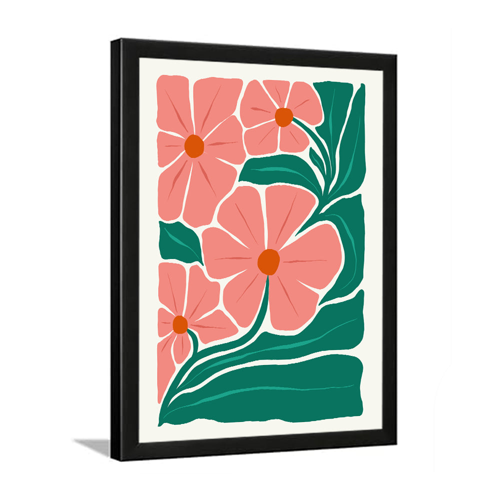 Soft Pink Abstract Botanical Floral Wall Art Photo Frame for Wall Décor