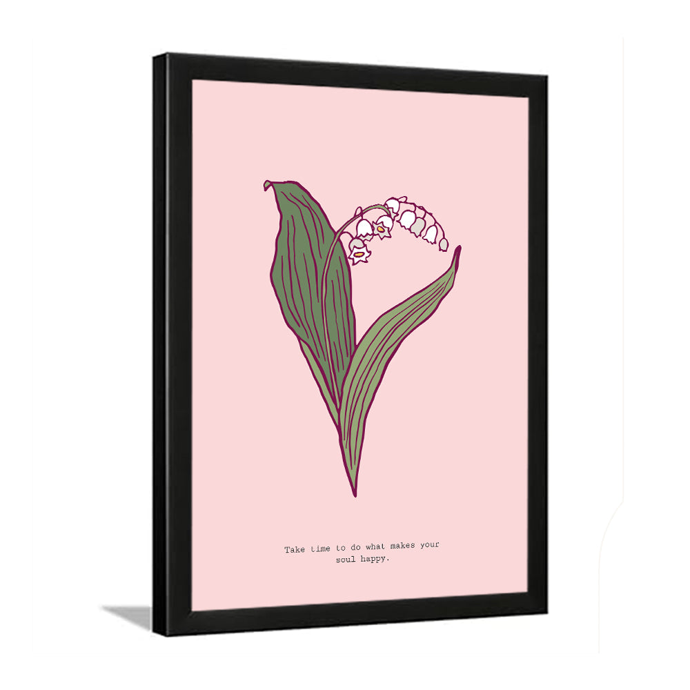 Wildflower Botanical Art Frame Painting for Wall Décor