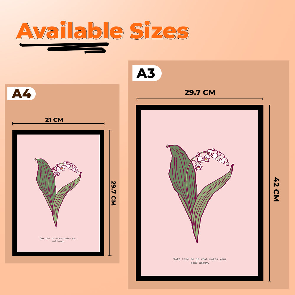 Wildflower Botanical Art Frame Painting for Wall Décor