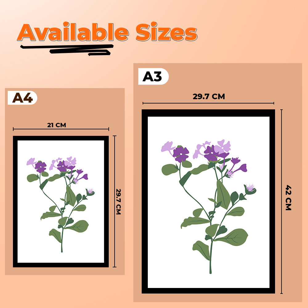 Floral Theme Wall Art Framed for Home and Office Décor