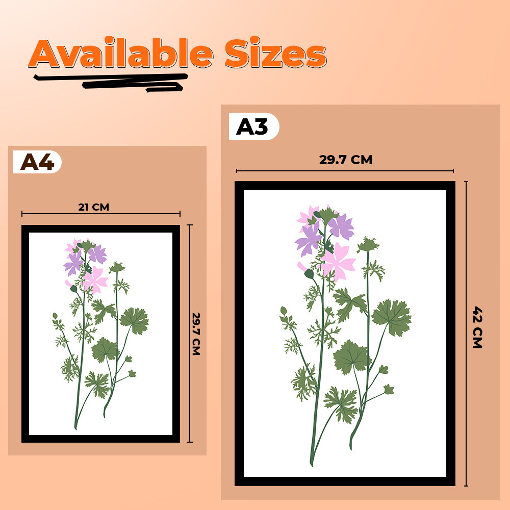 Wildflower Botanical Decorative Black Framed Wall Art Painting