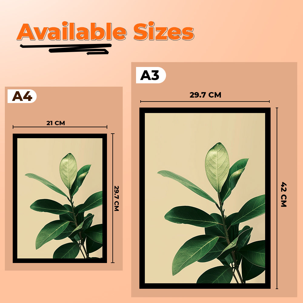 Tropical Leaf Framed Poster Paining for Home and Office Décor