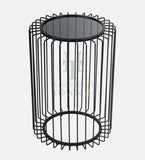 Metal Cage Side Table (Black)