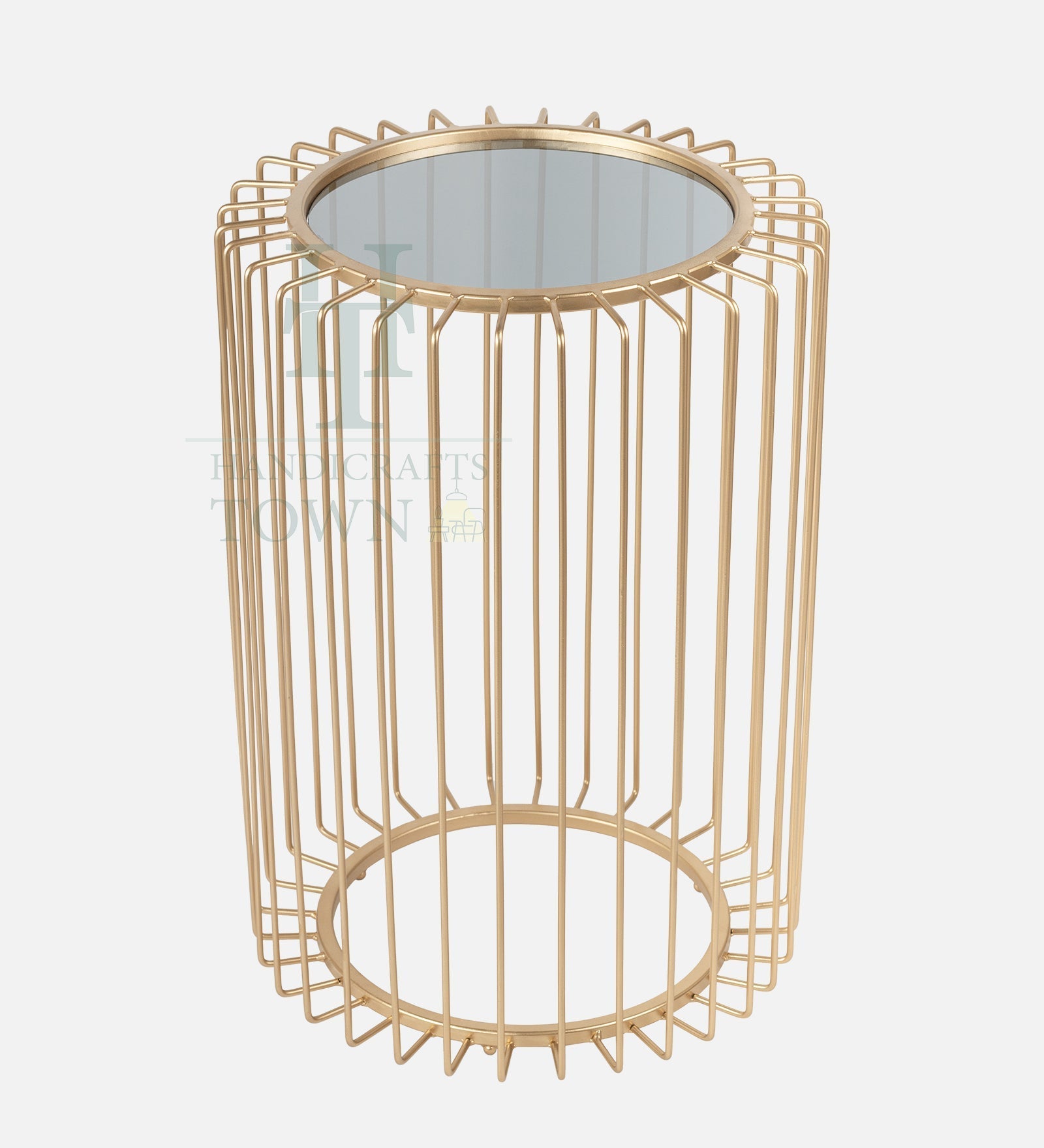 Metal Cage Side Table (Gold)