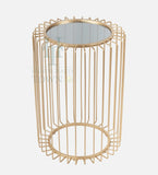 Metal Cage Side Table (Gold)