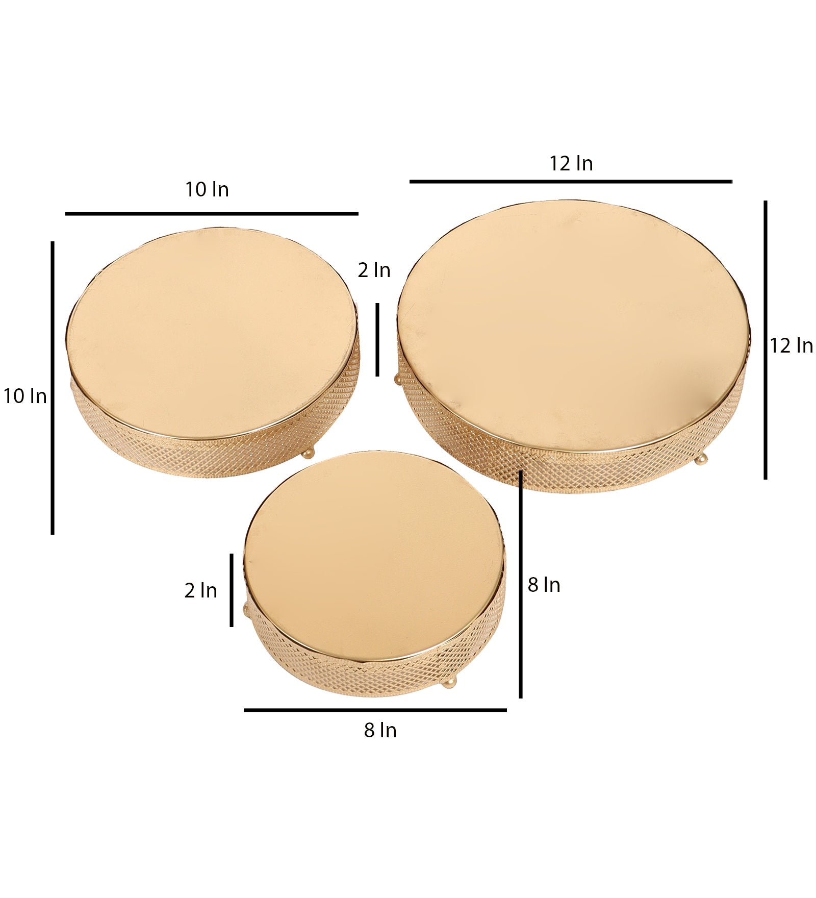Round Etching Line Buffet Riser Set of 3
