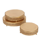 Round Etching Flower Buffet Riser Set of 3