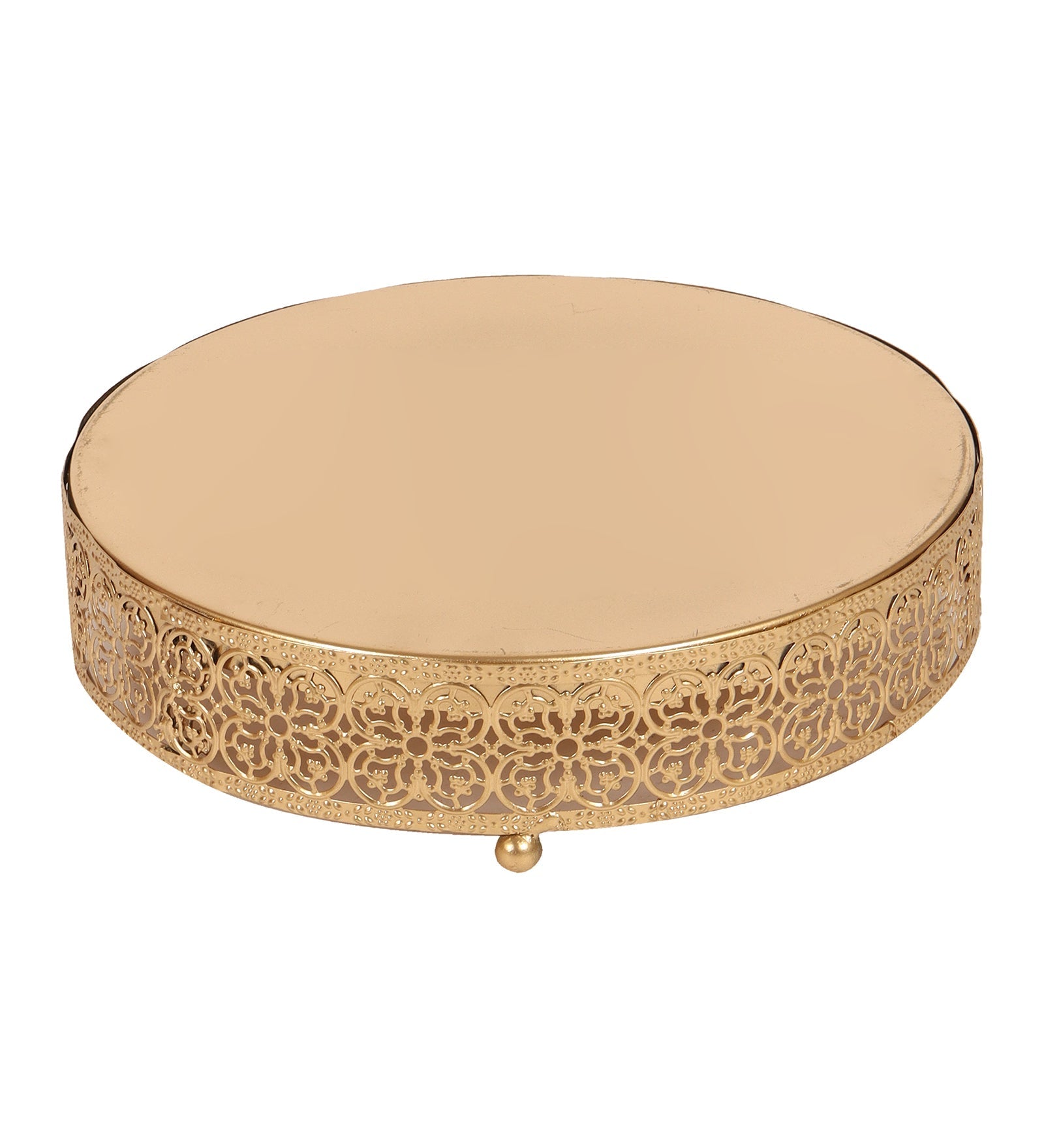 Round Etching Flower Buffet Riser Set of 3