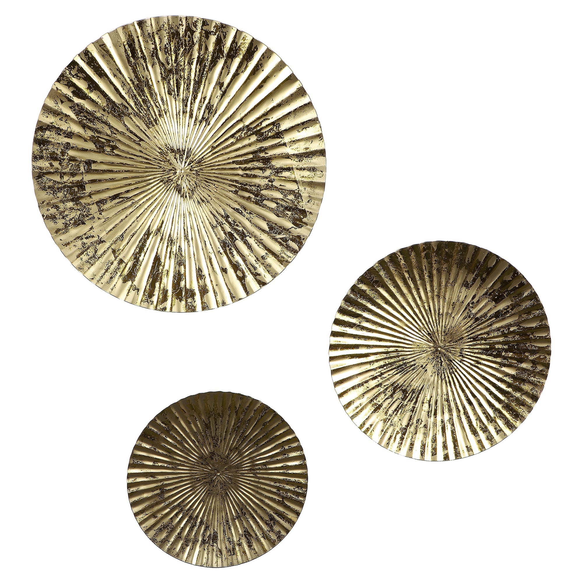 Gold Foil Hammered Wall Decor Set of 3
