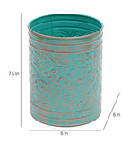 Multicolored Hammered Metal Planter Set of 4