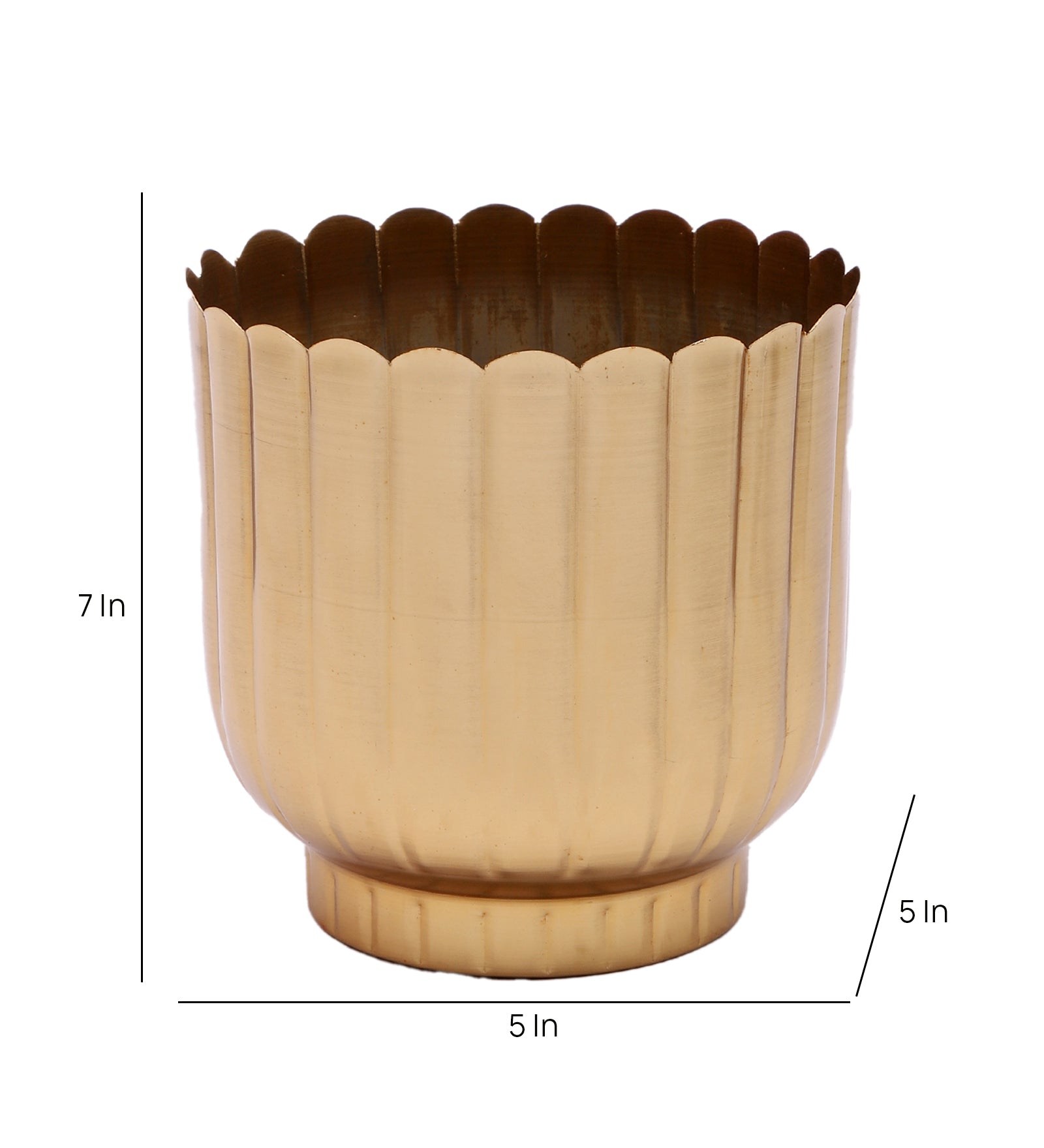 Striped Gold Flower Pot Set of 2