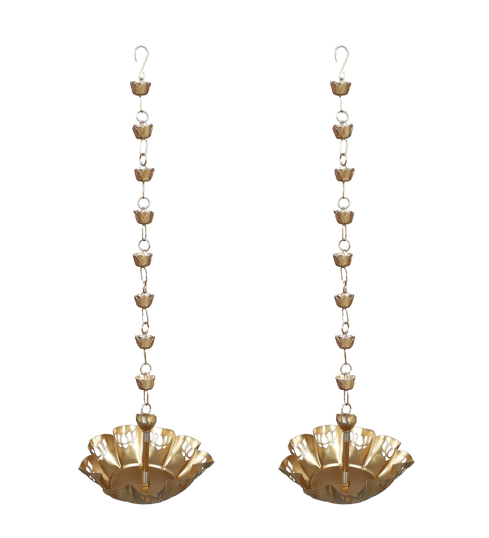 Hanging Flower Cut Urli Set of 2